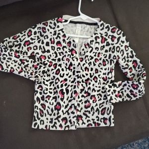 Leopard button up sweater